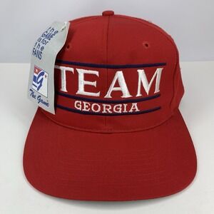 Team Georgia Split Bar Hat Small Red Adjustable Snapback Baseball Cap NWT